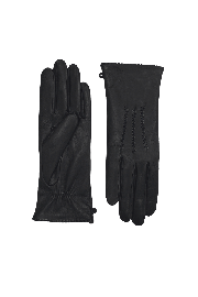 Gant dame cuir agneau glace avec nervures double soie
