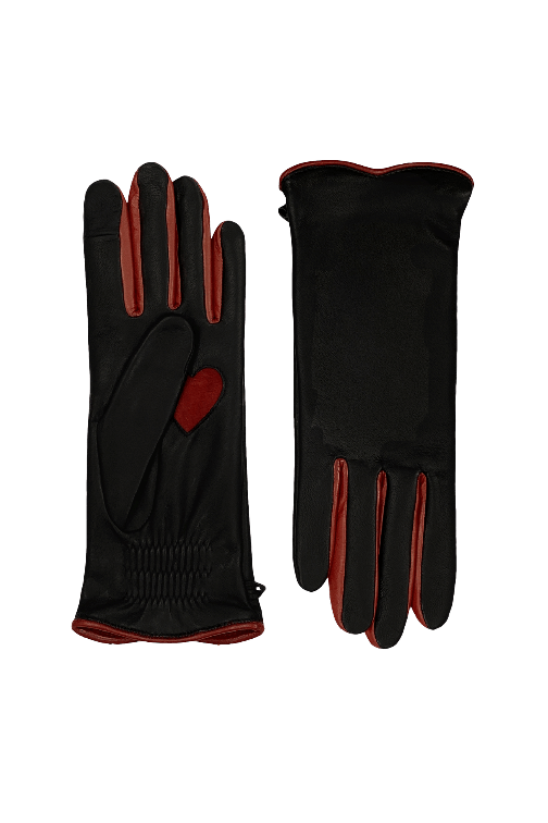 Gants Cœur Femme Cuir d’Agneau Doublés Soie | Agnelle