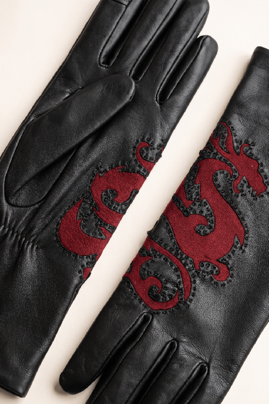 Gants Dragona Femme Cuir d’Agneau et Velours Doublés Alpaga | Agnelle