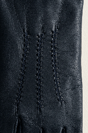 Gant dame cuir agneau glace avec nervures double soie