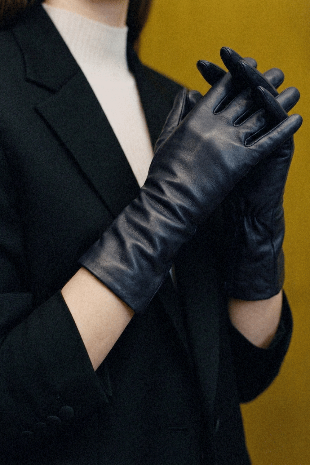 Gants Longs Edna Femme Cuir Doublés Cachemire | Agnelle
